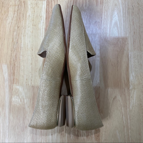 DUNE 'Hulaa' Pointed Toe Flat Slip On Shoes in Woven Natural Colour Size 40 - Picture 4 of 11